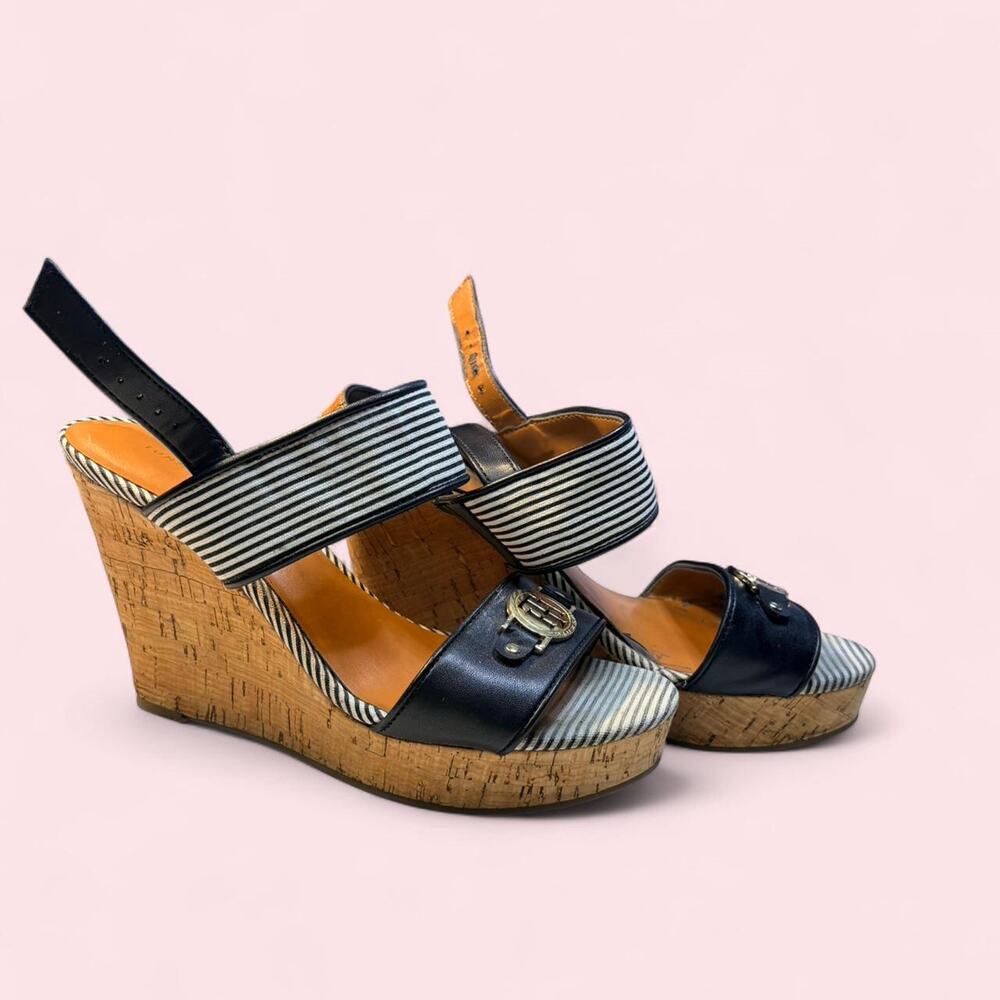 Tommy Hilfiger Size 7 Cork Wedge Costal Summer Beach Vacation